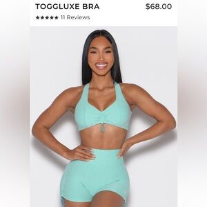 Bombshell Athletics Oasis Toggleluxe Activewear Set: Tee, Bra, Shorts